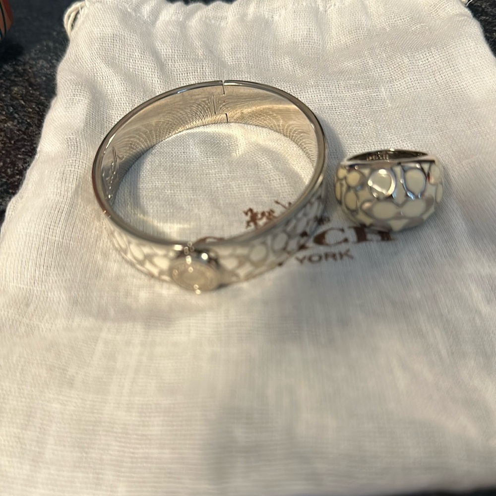 Coach dome ring and bracelet set